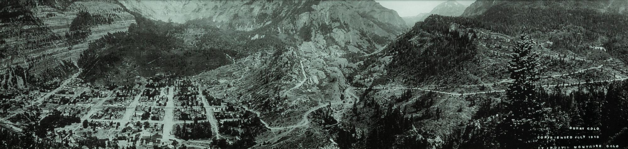 An Early Large Format Photograph of Ouray, Colorado in an Arts & Crafts Frame by J.P. Davis