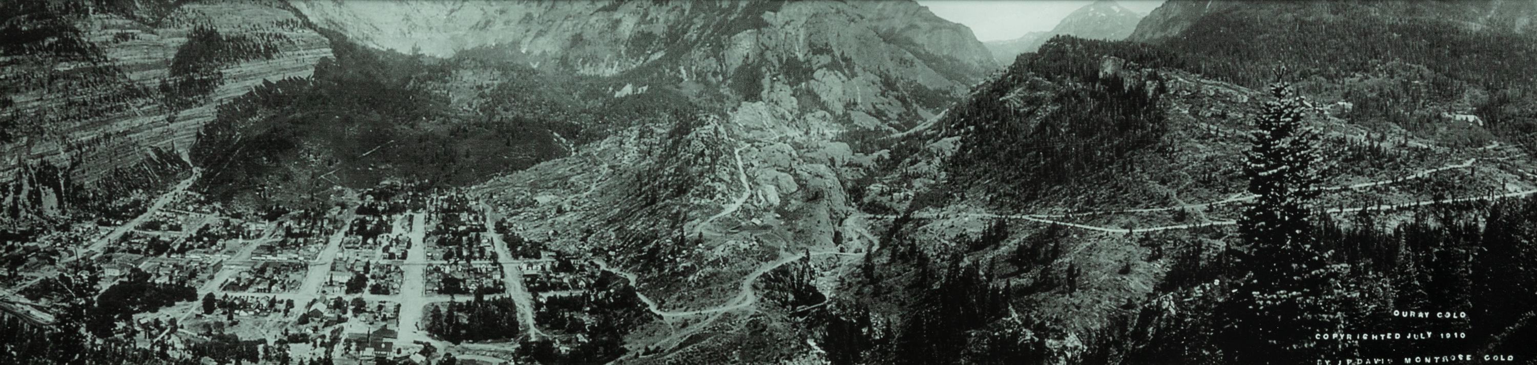 An Early Large Format Photograph of Ouray, Colorado in an Arts & Crafts Frame by J.P. Davis