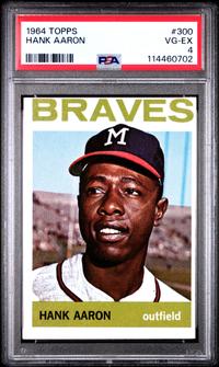 A 1964 Topps Hank Aaron Baseball Card No. 300 (PSA 4 VG-EX)