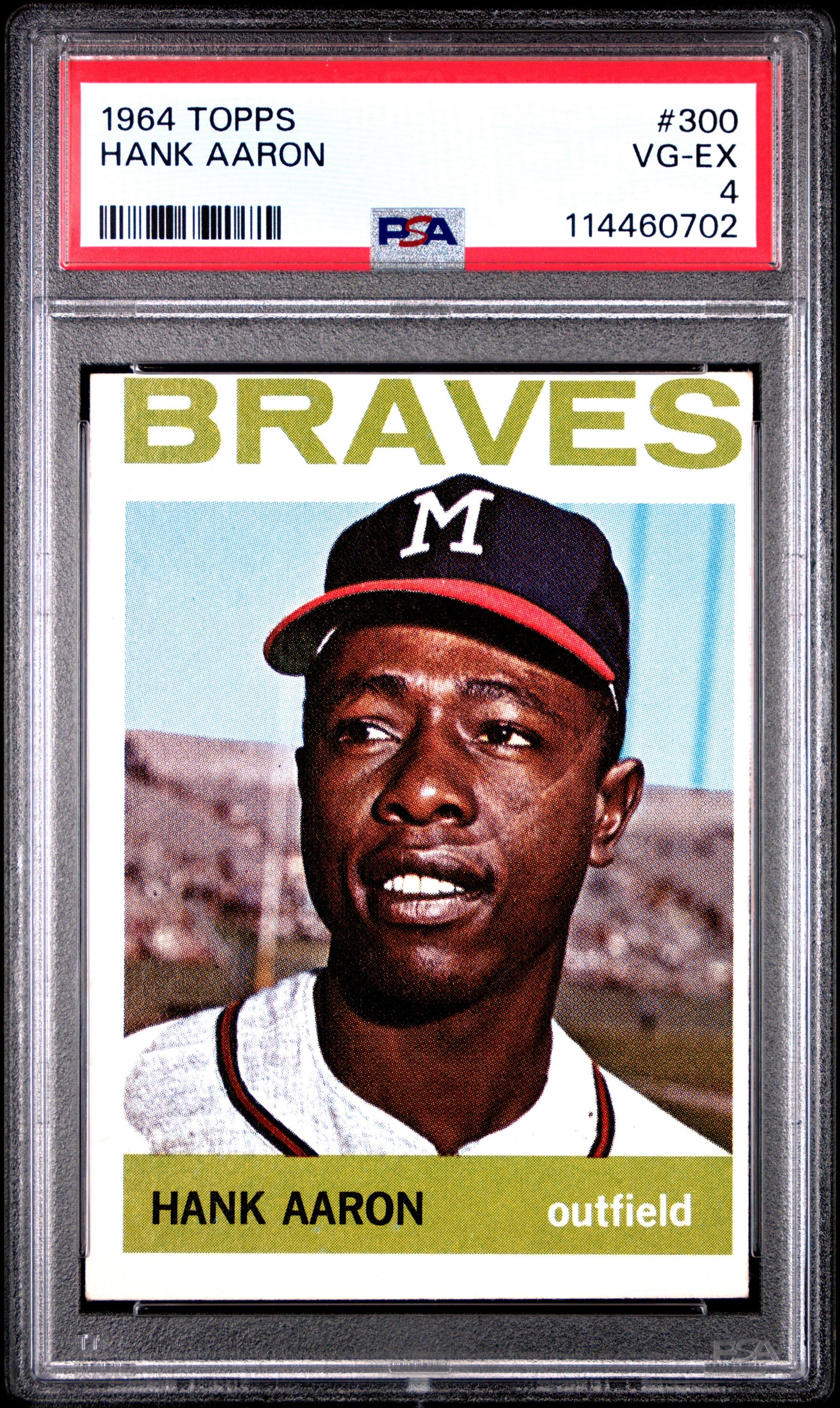 A 1964 Topps Hank Aaron Baseball Card No. 300 (PSA 4 VG-EX)
