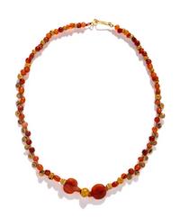 An Islamic Carnelian and Gold Bead Necklace