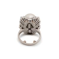 CULTURED SOUTH SEA PEARL AND DIAMOND CONVERTIBLE RING/PENDANT