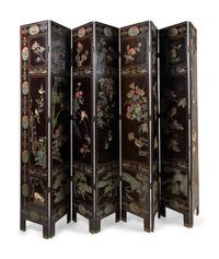 A Chinese Coromandel Lacquer Eight-Panel Floor Screen