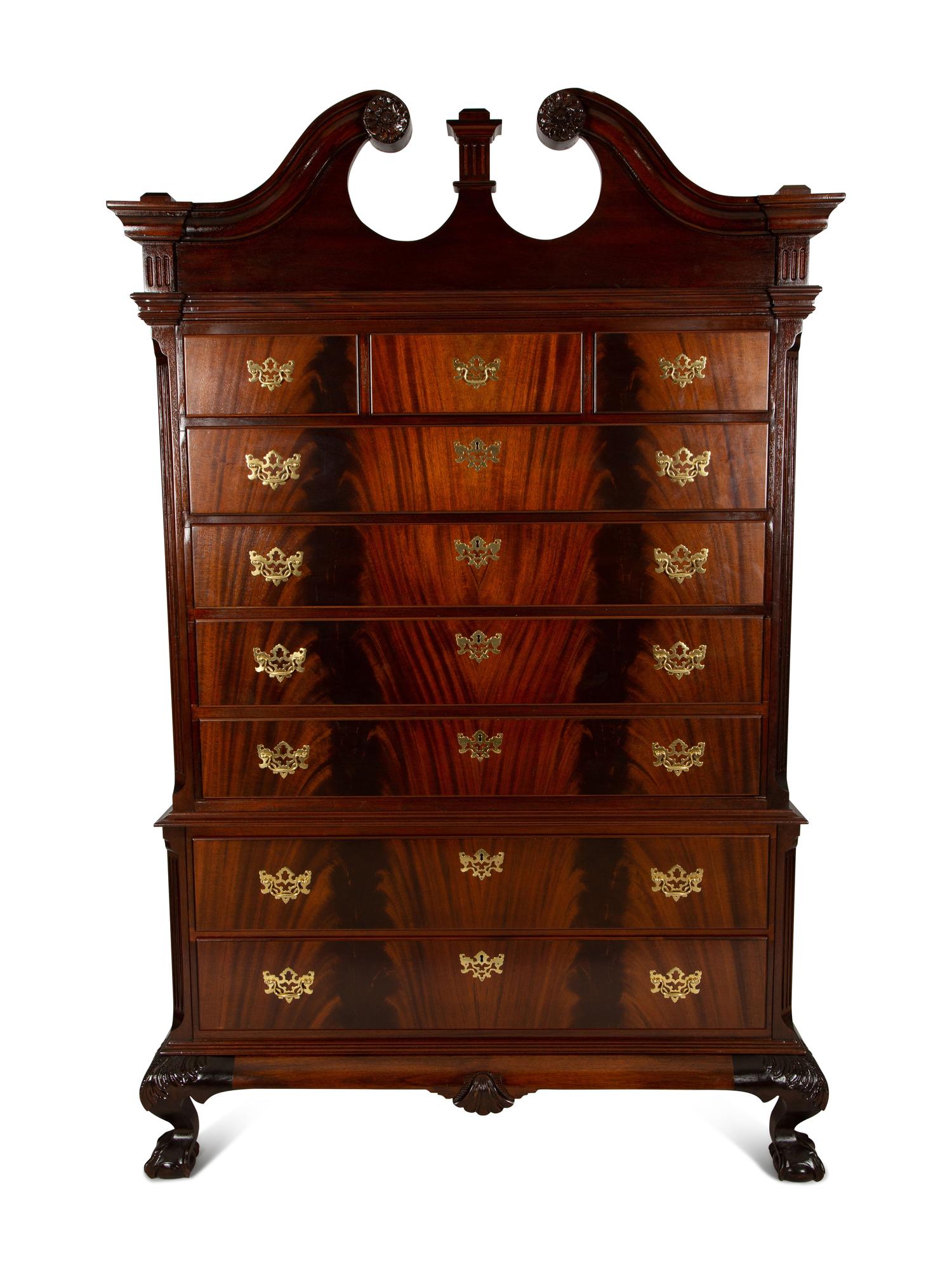 A Pair of George II Style Mahogany Chest on Chests