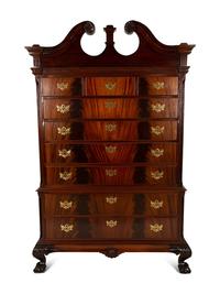 A Pair of George II Style Mahogany Chest on Chests