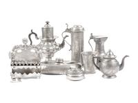 A Collection of Eight Pewter Articles