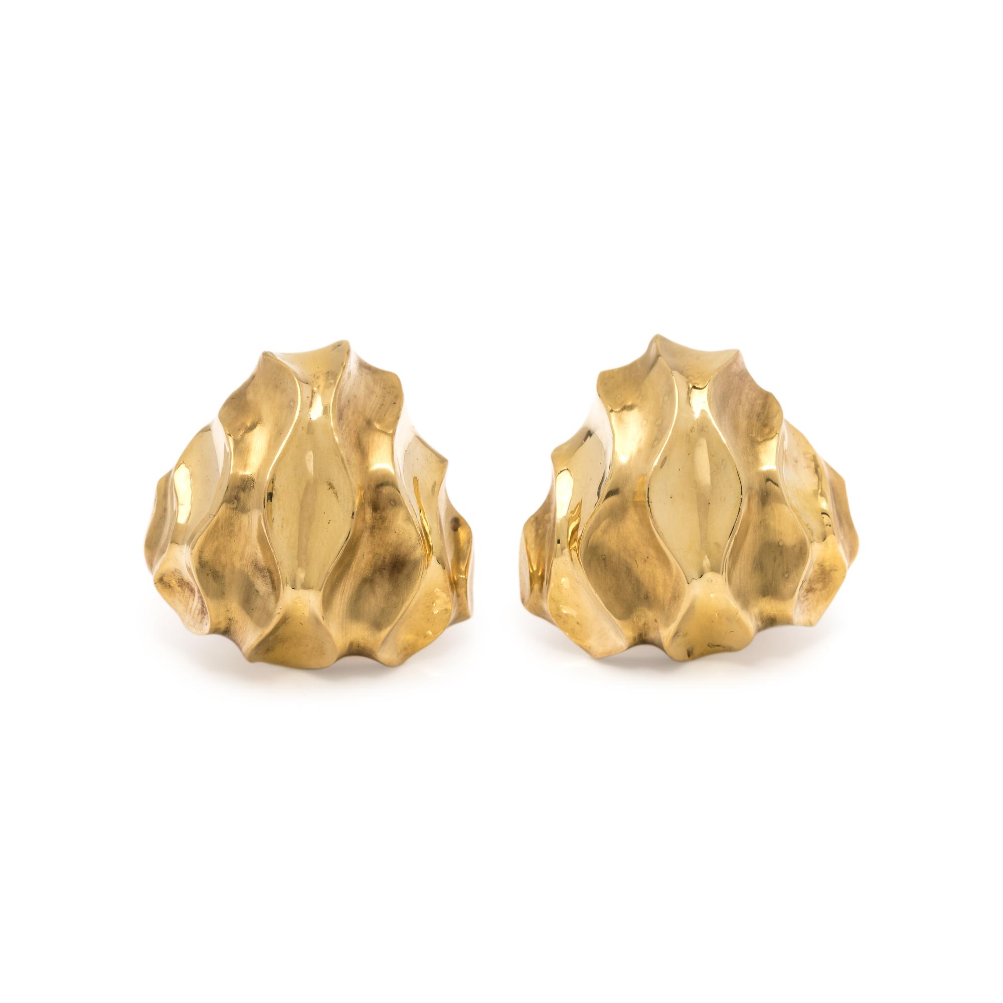 NICHOLAS VARNEY, YELLOW GOLD EARCLIPS