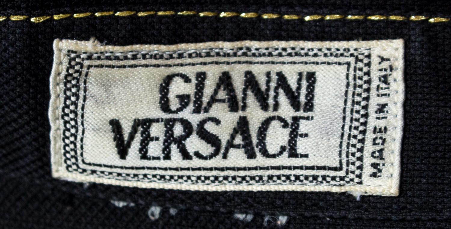 A Gianni Versace Black Cotton Western Shirt, Size 52.