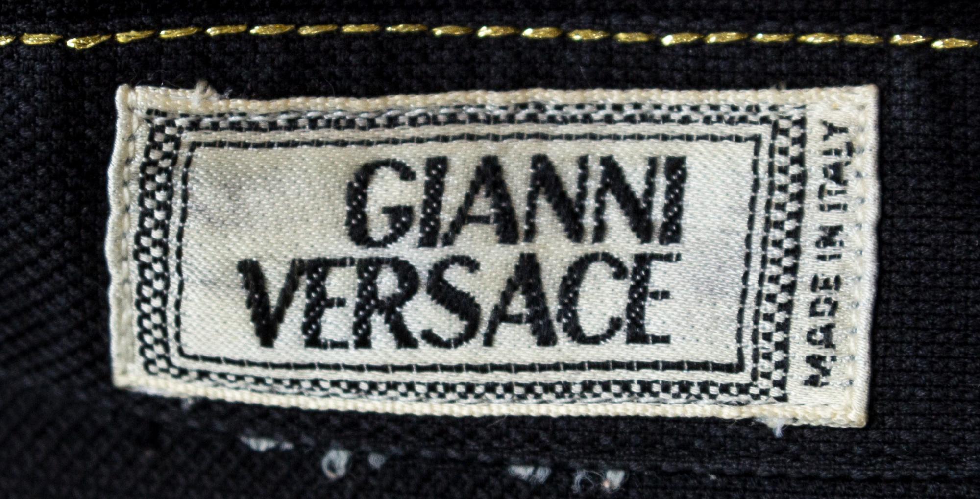 A Gianni Versace Black Cotton Western Shirt, Size 52.