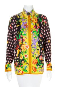 A Gianni Versace Silk Print Shirt, Size 40.