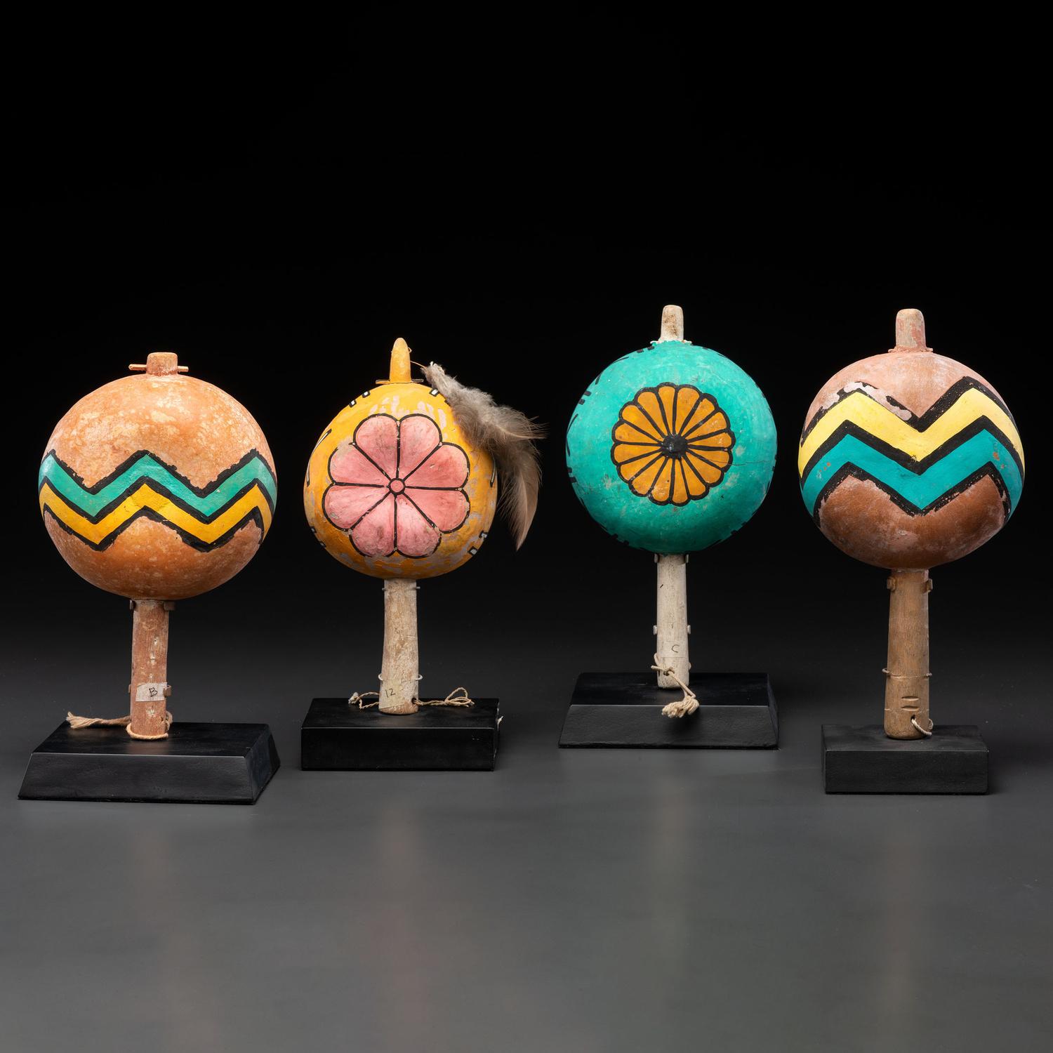 Pueblo Polychrome Gourd Rattles, From the Collection of Dick Jemison, Alabama