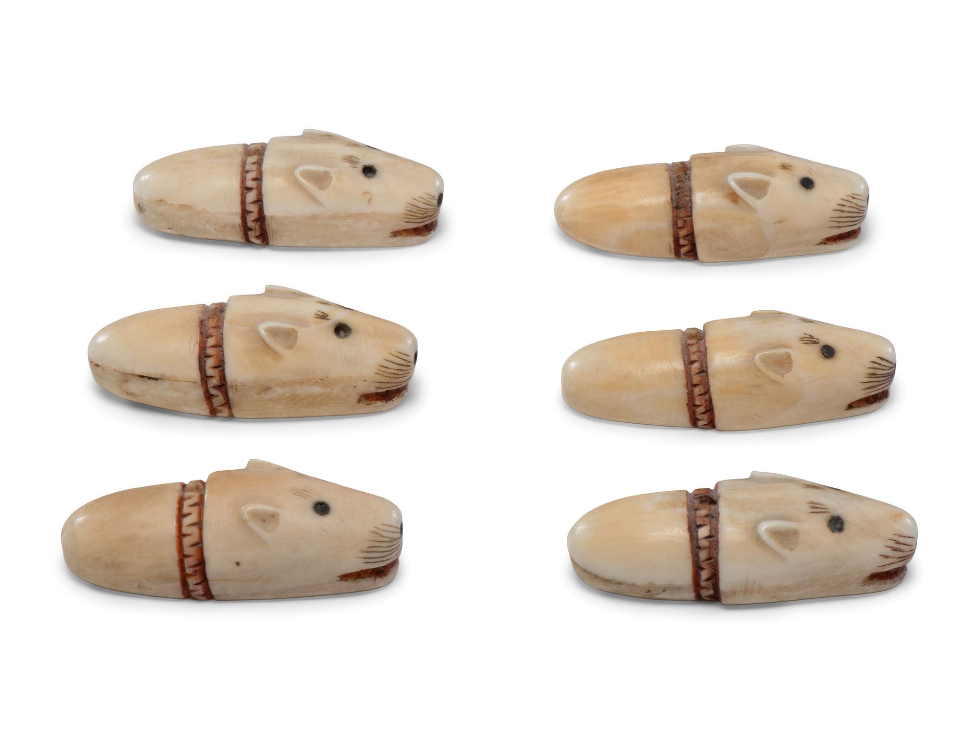 Iñupiat Carved Polar Bear Toggles / Buttons