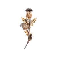 BUCCELLATI, TRICOLOR GOLD THISTLE BROOCH