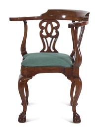 A George II Style Mahogany Corner Chair