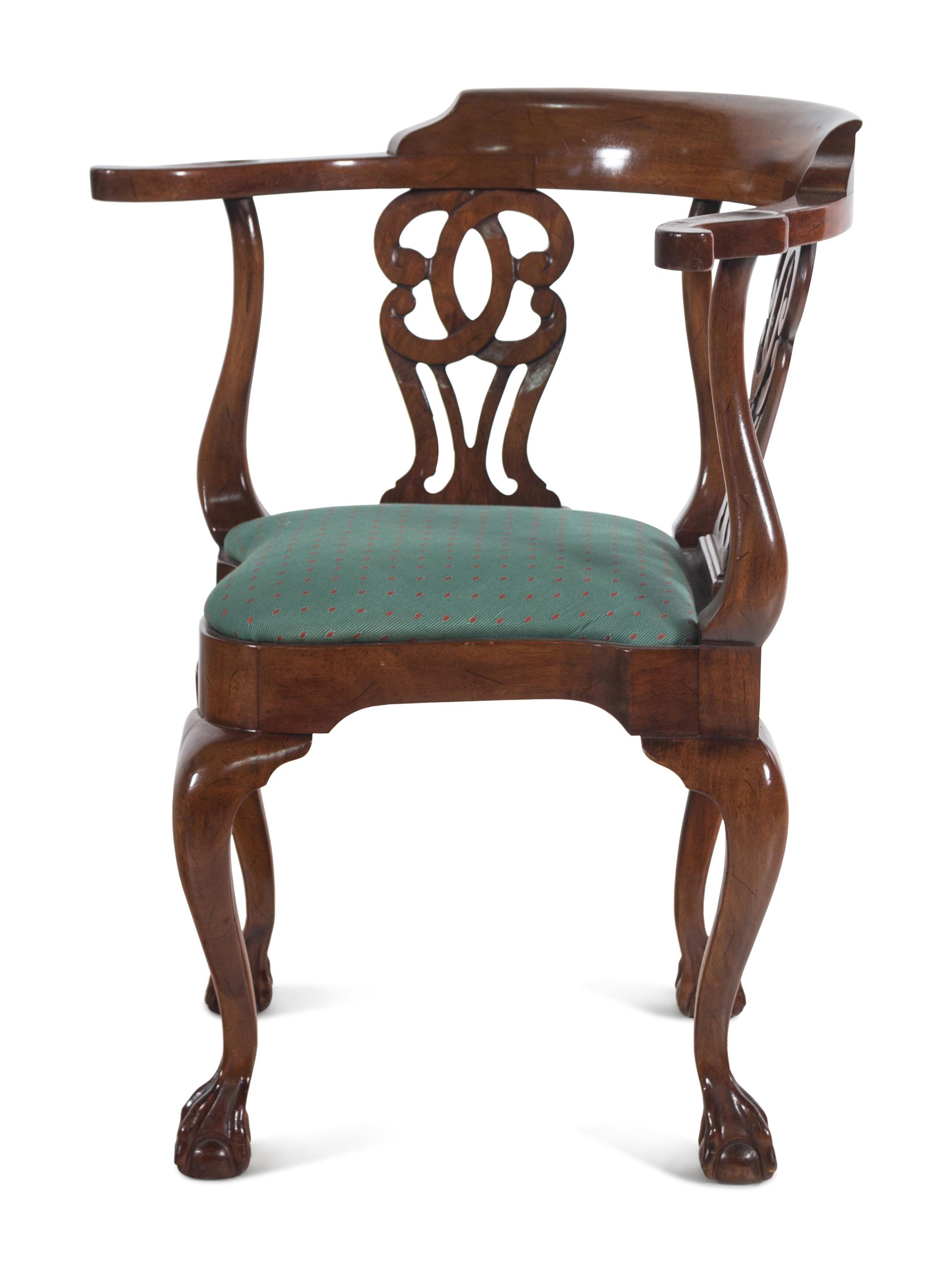 A George II Style Mahogany Corner Chair