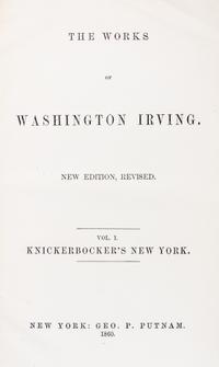 IRVING, WASHINGTON. Works. NY, 1860-64. 21 vols.