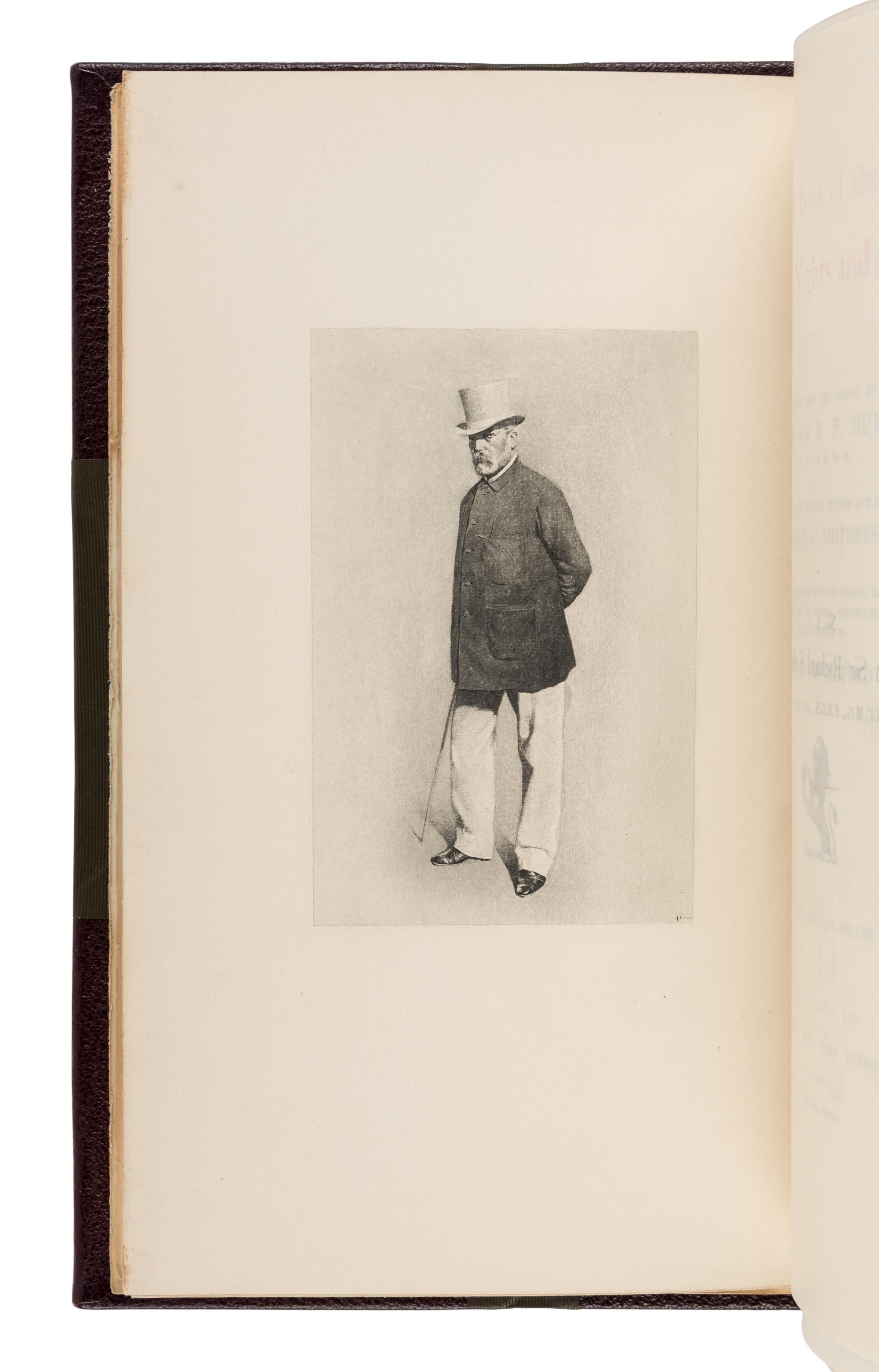 BURTON, Richard Francis, Sir (1821-1890), translator. The Book of the Thousand Nights and a Night… Reprinted from the Original Edition . 8 volumes. -- Supplemental Nights . 4 volumes. Leonard C. Smithers, editor. Albert Letchford, illustrator. London: H.S. Nichols Ltd., 1897.