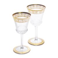 A Saint-Louis Gilt Decorated Cut Glass Stemware Service