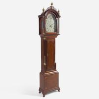 A Federal inlaid mahogany tall case clock Works by Simon Willard (1753-1848), Roxbury, MA, the case possibly by Stephen Badlam (1751-1815), Dorchester, MA, circa 1795
