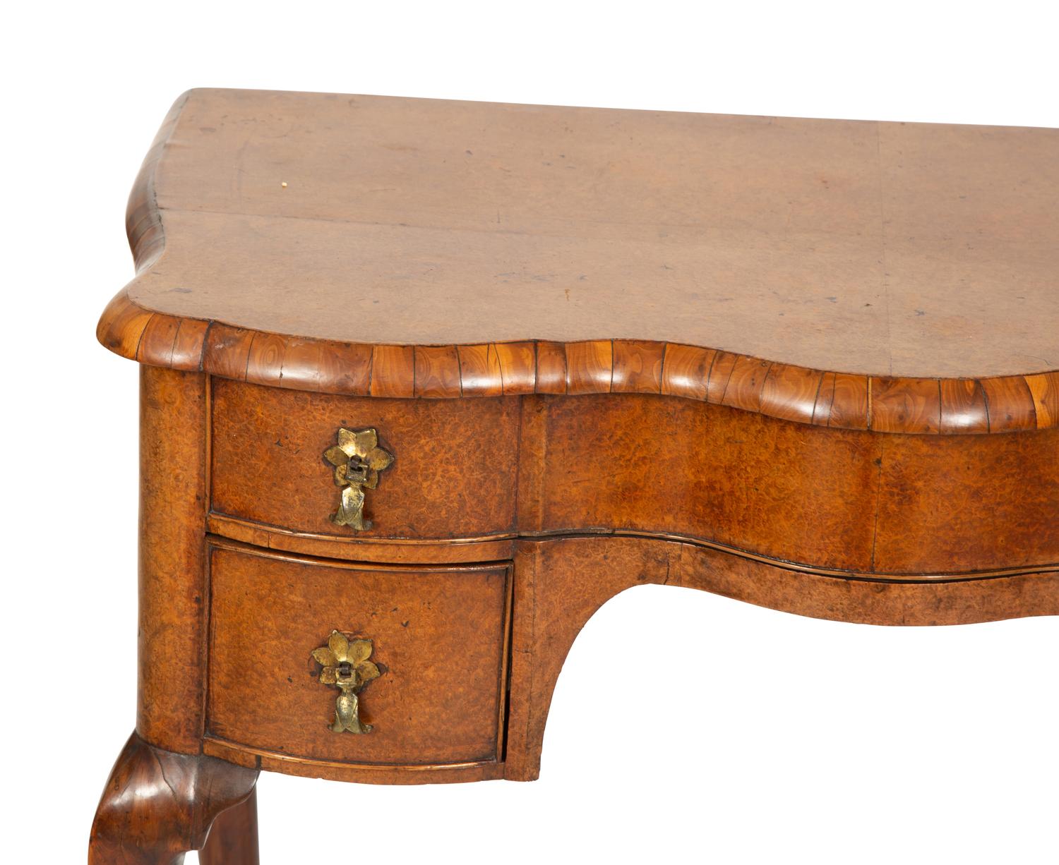 A George I Burl Walnut Dressing Table