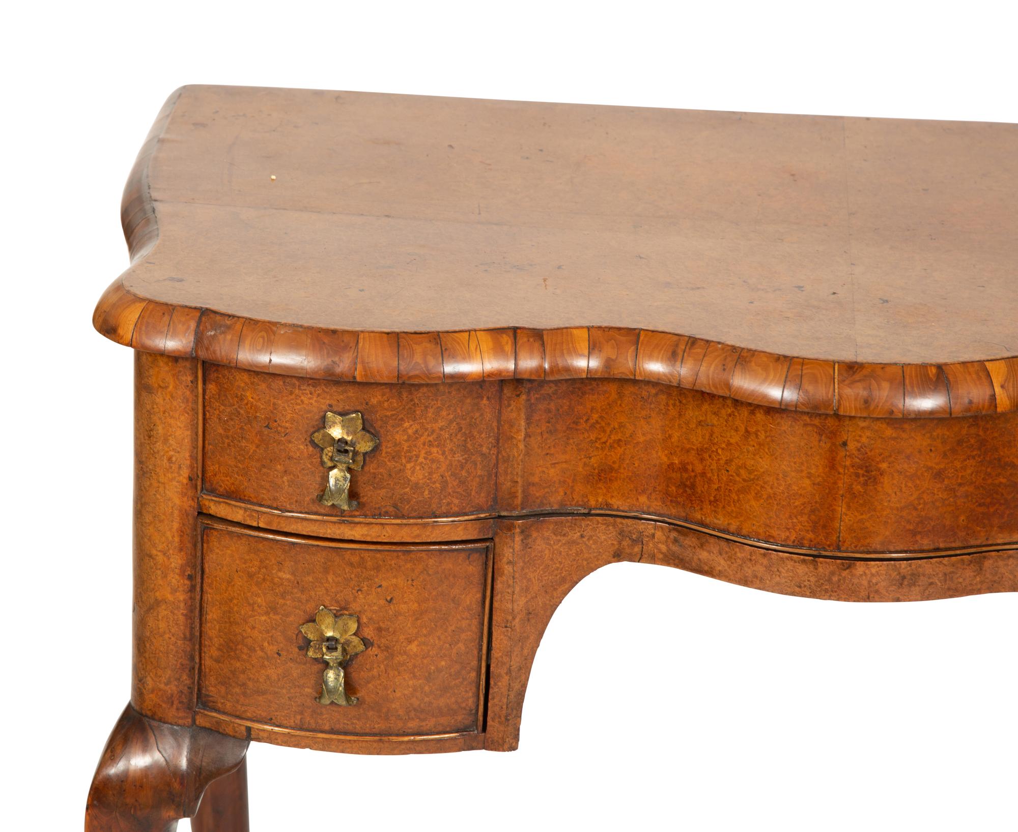 A George I Burl Walnut Dressing Table