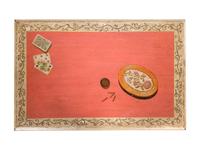 A Louis XV Style Painted Table with a Trompe l'Oeil Top