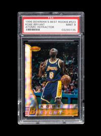 A 1996-97 Bowman’s Best Atomic Refractor Kobe Bryant Rookie Basketball Card No. R23 (PSA 9 MINT)