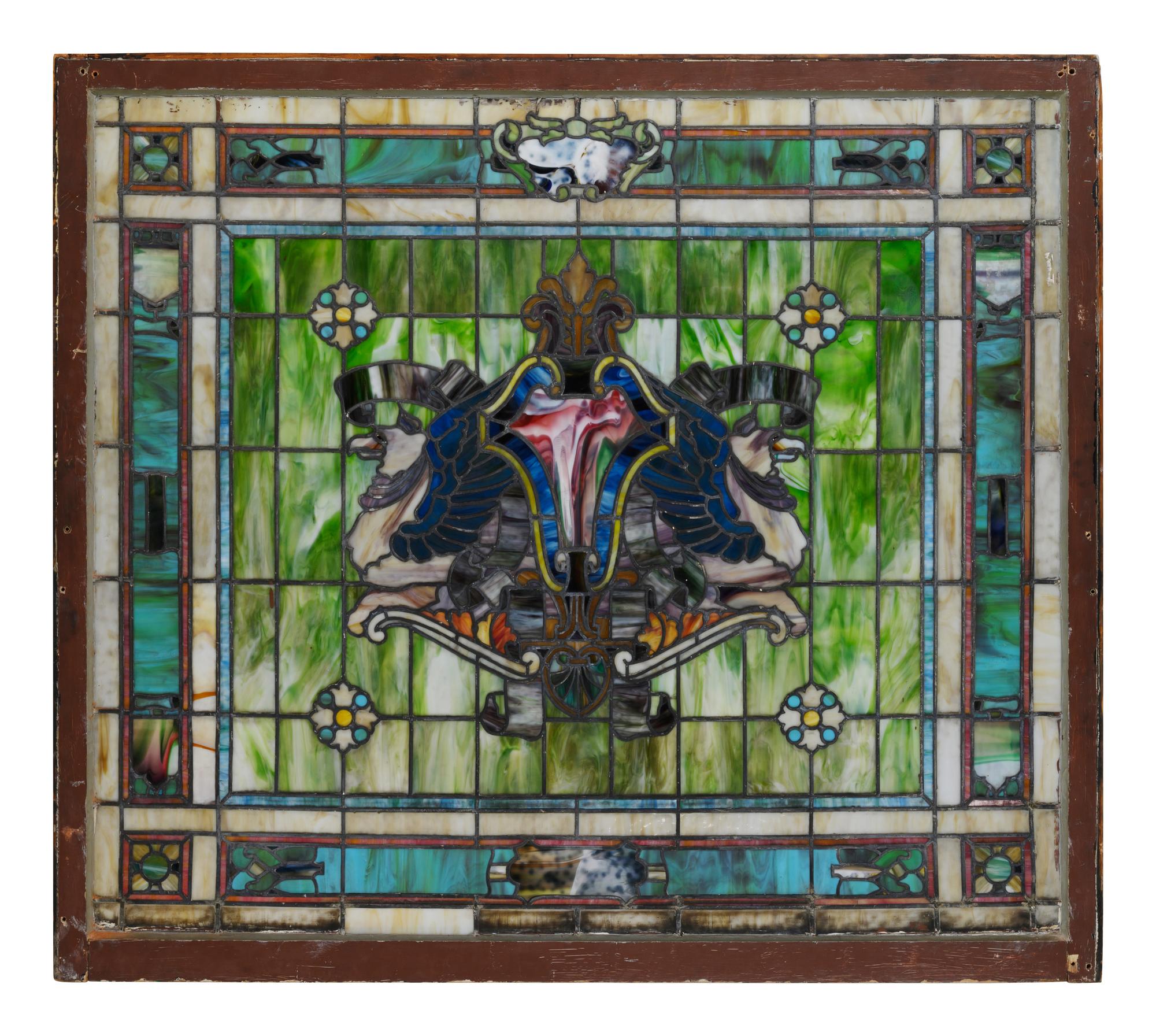 A Rudy Bros. Stained Glass Window Panel