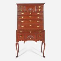 The Kellogg/Belden Family Queen Anne carved cherry high chest Wethersfield, Connecticut, circa 1765-1790