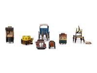 Six Tin Lithograph and Painted Toy Vehicles