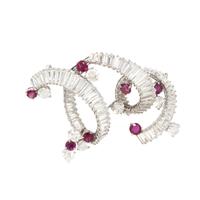RUBY AND DIAMOND BROOCH