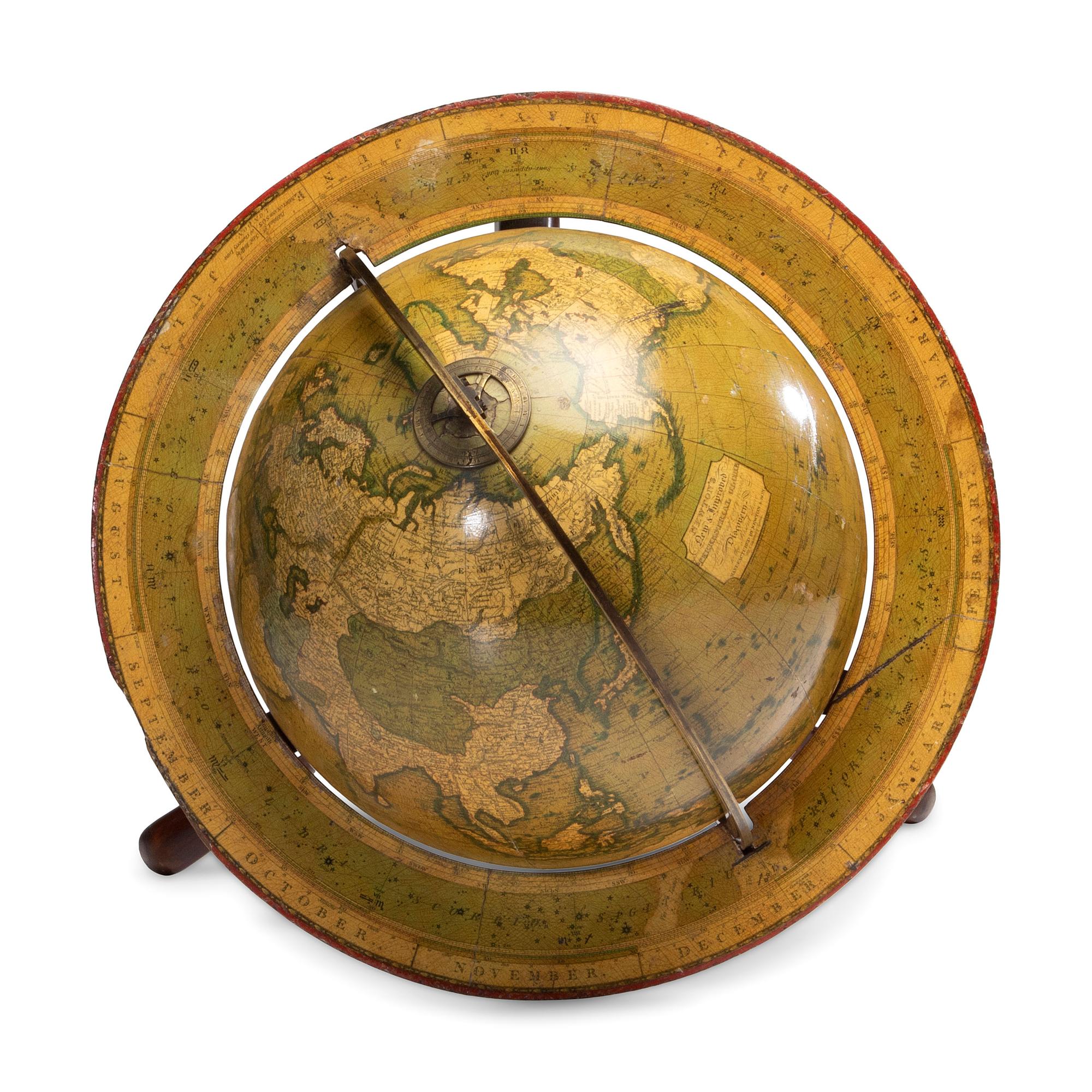 A Pair of Newton and Son 11-Inch New and Improved Terrestrial and Celestial Globes