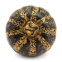 Two Chinese Export Lacquer Gourd Containers