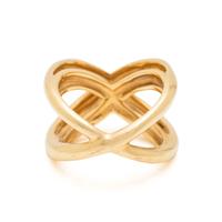 TIFFANY & CO., YELLOW GOLD 'X' RING
