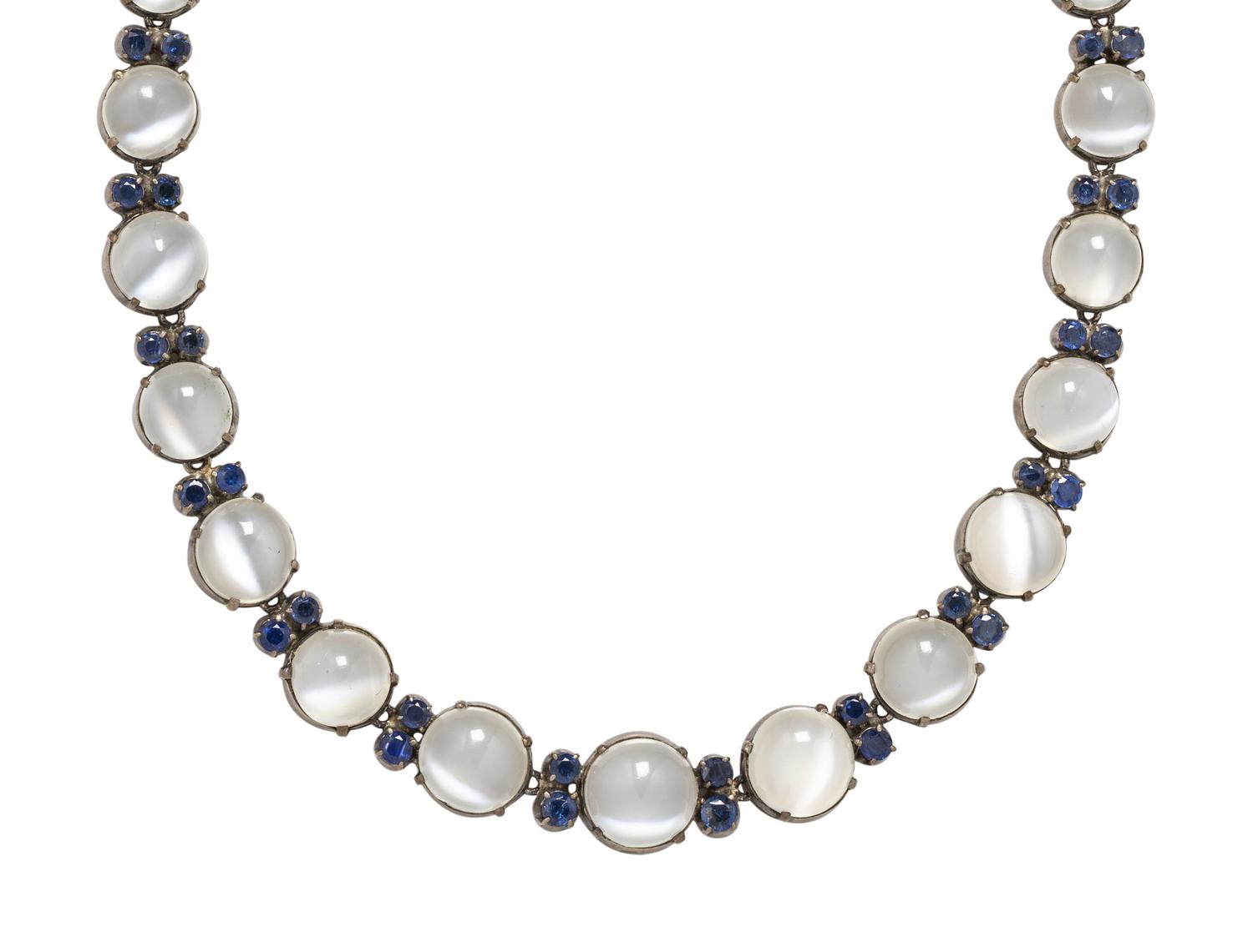 MOONSTONE AND SAPPHIRE NECKLACE