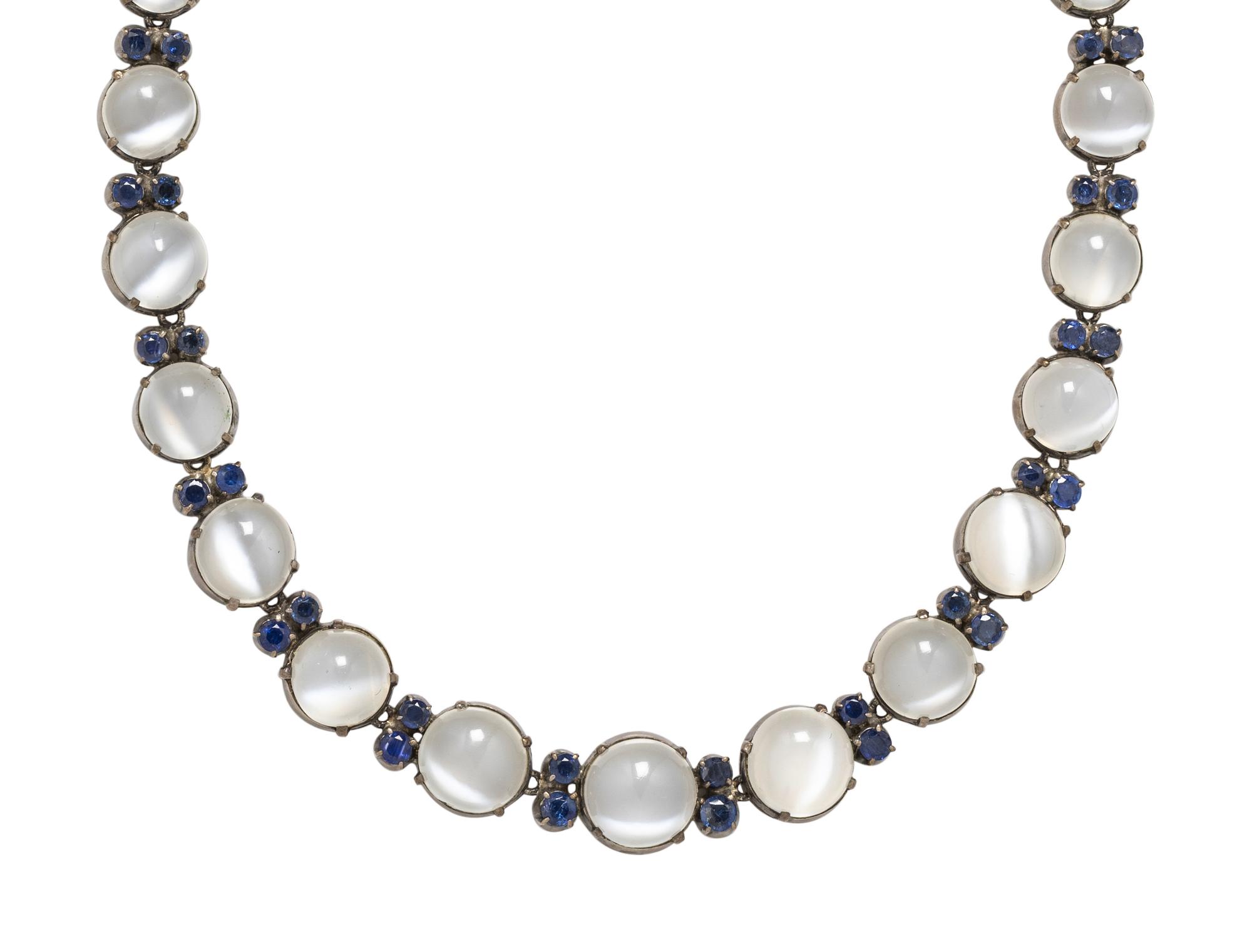MOONSTONE AND SAPPHIRE NECKLACE