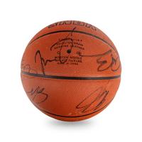 A 2003-04 Chicago Bulls Team Signed Autograph Basketball (Scottie Pippen's Last Season)