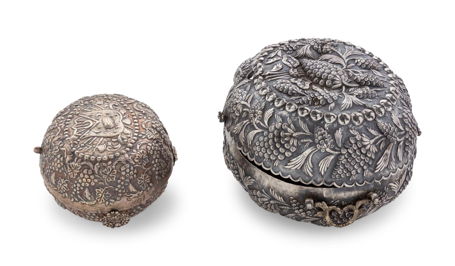 Two Ottoman Silver Dowry or Jewelry Boxes