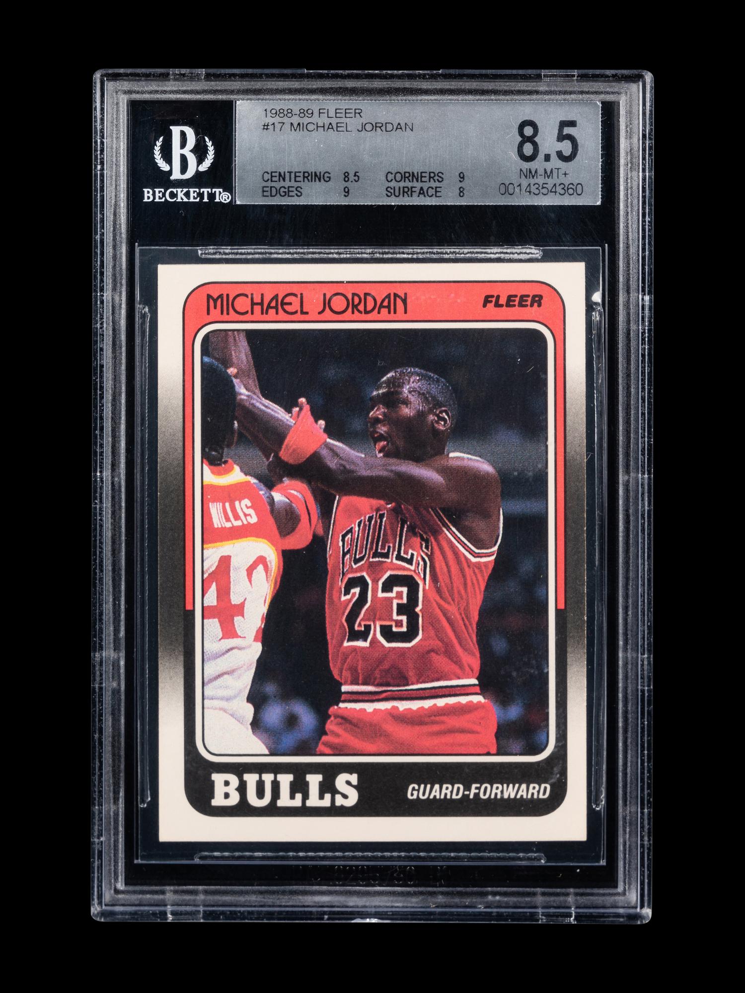 A 1988-89 Fleer Michael Jordan Basketball Card No. 17 (BGS 8.5 NM-MT+)