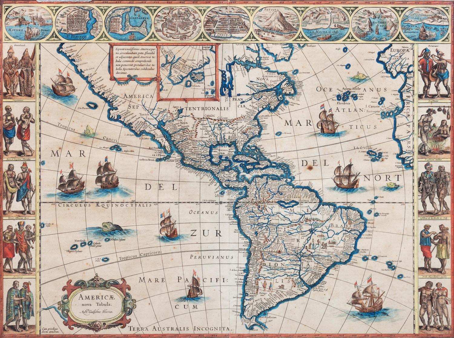 [MAPS & ATLASES]. BLAEU, Willem (1571-1638) -- BLAEU, Jan (1596-1673). Americae nova Tabula . [Amsterdam, ca 1635 or later].