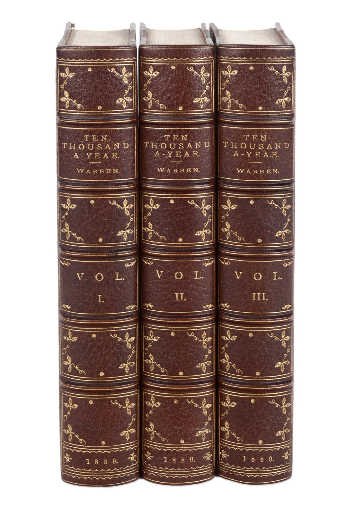 WARREN, Samuel (1807-1877). Ten Thousand a Year . Boston: Little, Brown & Co., 1841.