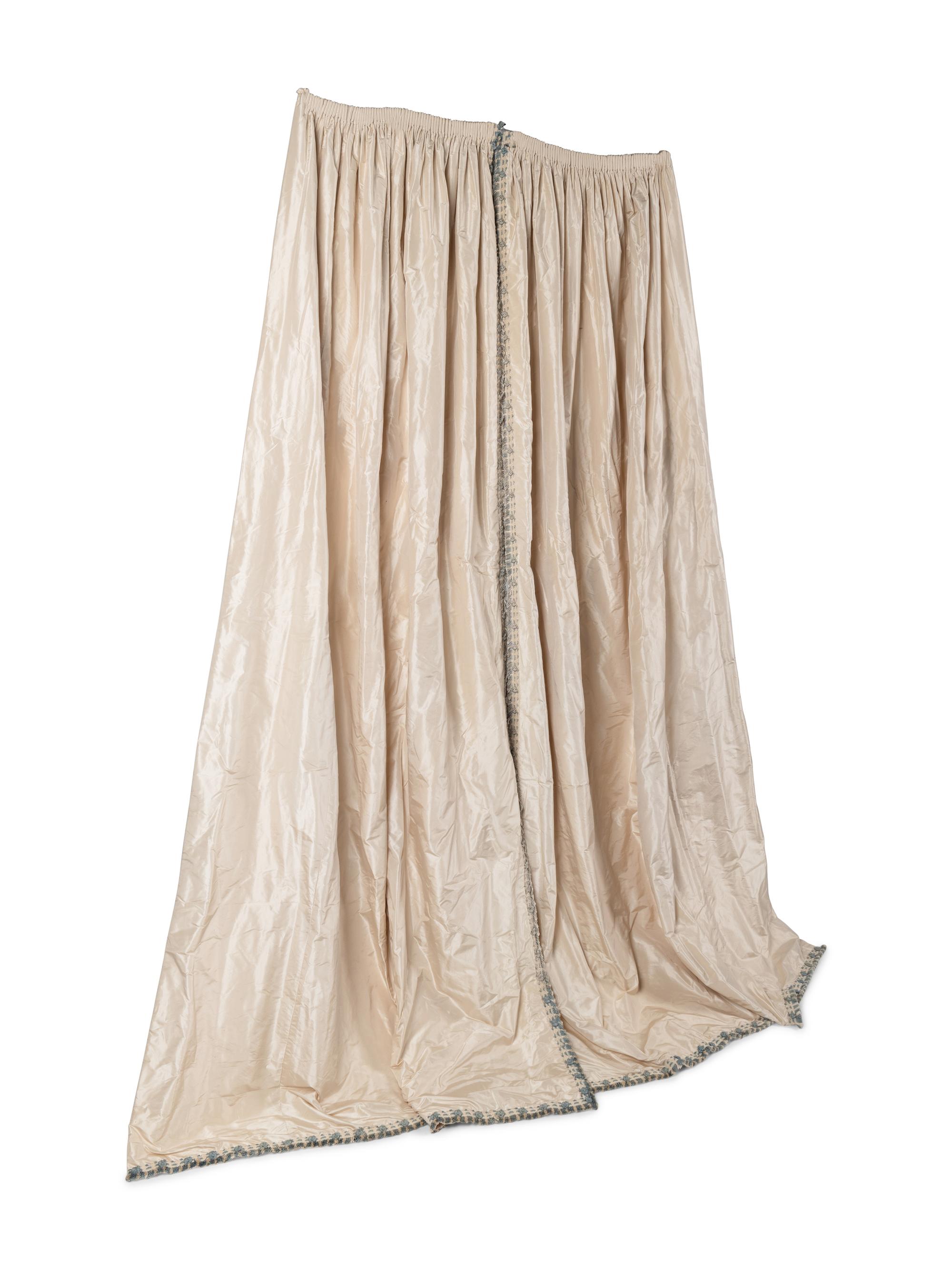 A Set of Six Silk Drapery Panels