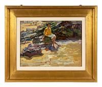 Children at the Beach and On the Rocky Shore (a double-sided work)