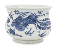 A Chinese Blue and White Porcelain Incense Burner