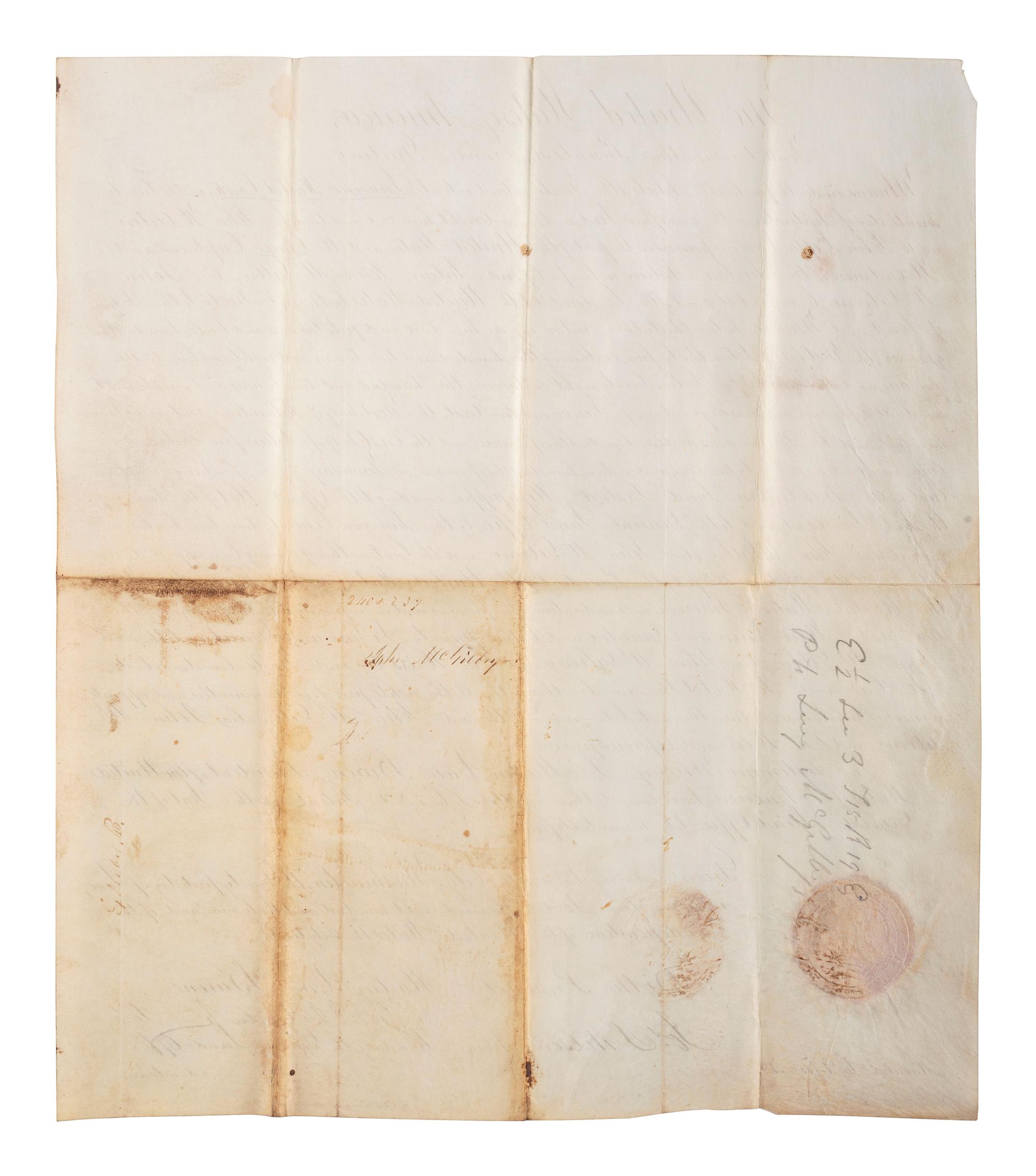 [NATIVE AMERICANS]. VAN BUREN, Martin (1782-1862). Secretarial document signed. Washington, DC, 21 June 1839.