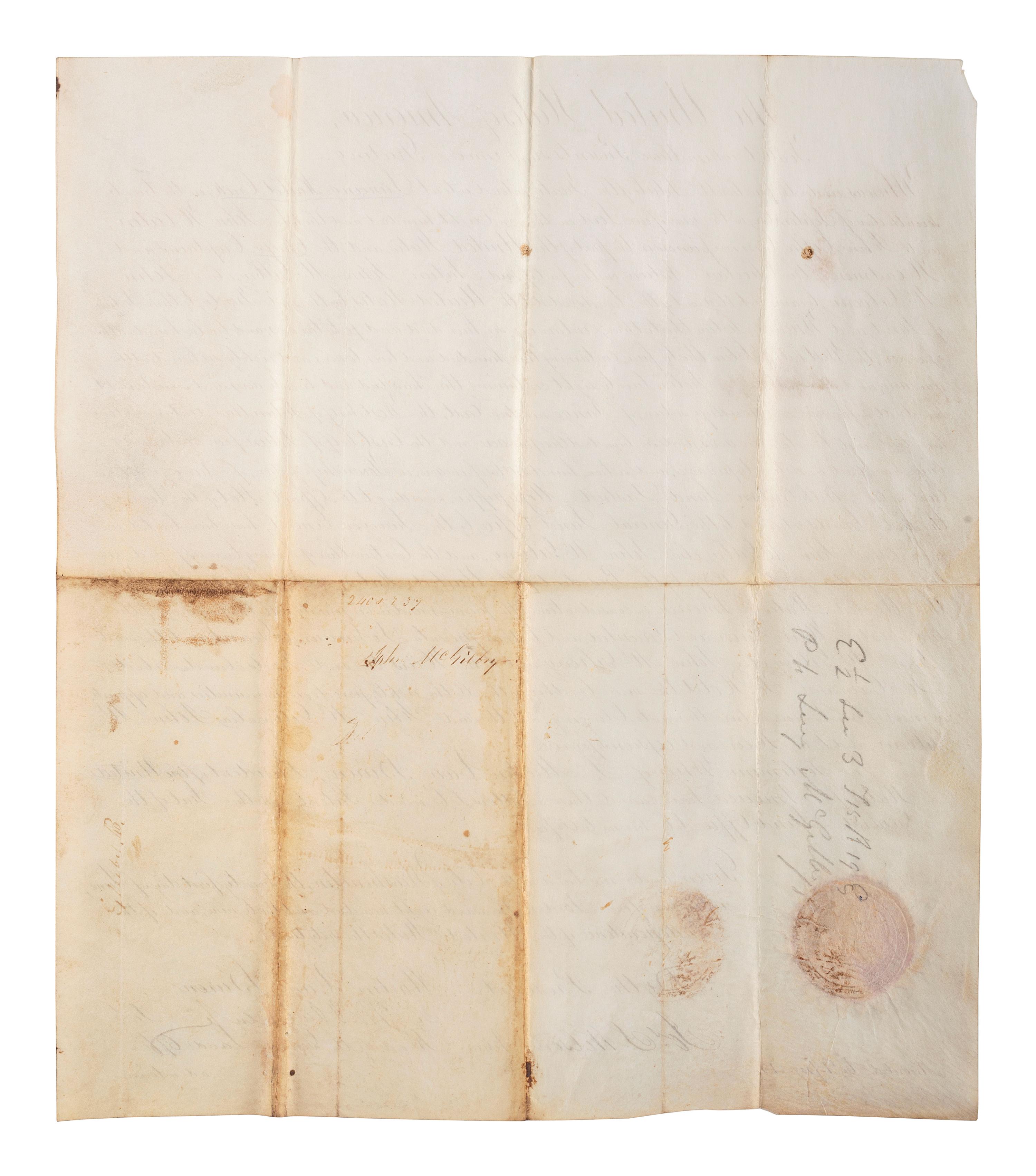 [NATIVE AMERICANS]. VAN BUREN, Martin (1782-1862). Secretarial document signed. Washington, DC, 21 June 1839.