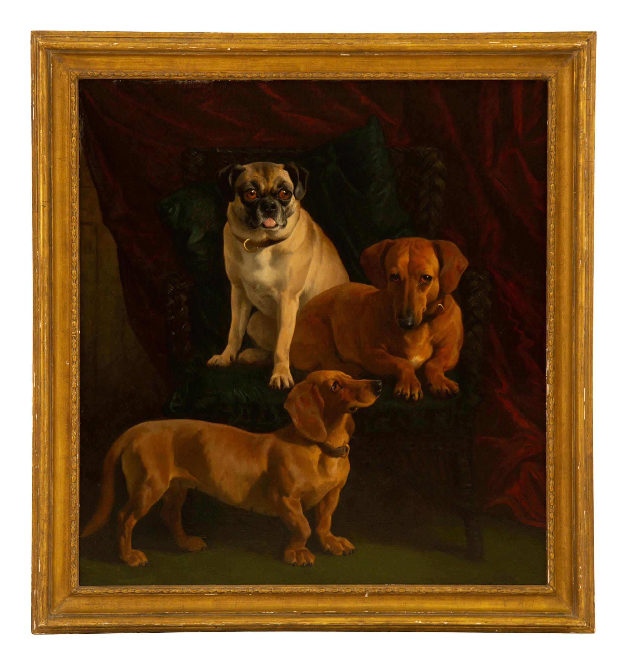 Dachshunds and a Pug