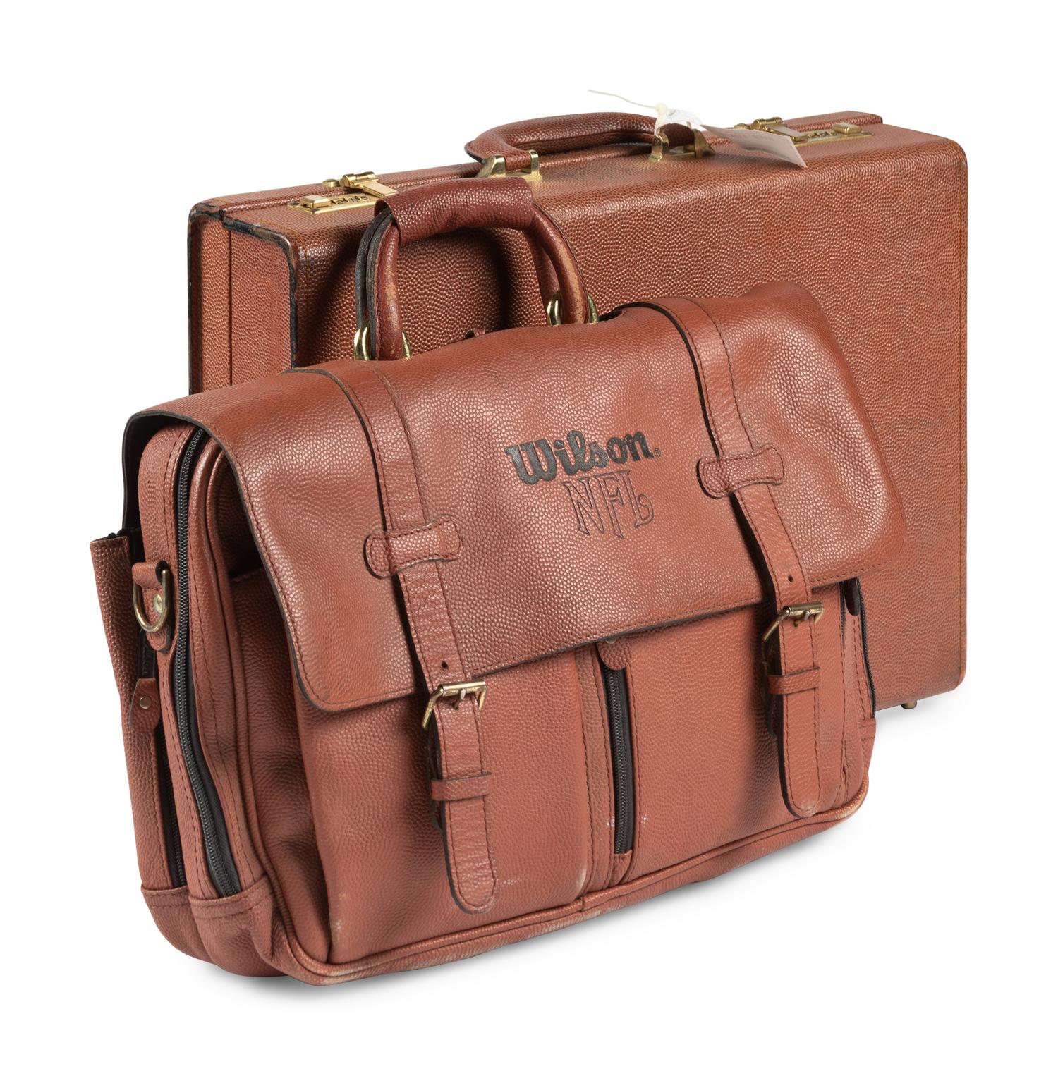 A Group of Two Uncommon Wilson Sporting Goods NFL Football Leather Salesman Bags