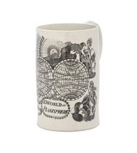 A Liverpool Transfer-Printed Creamware 'World in Planisphere' Mug