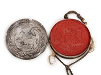 An Italian Silver Cased Wax Seal, Possibly King Vittorio Emanuele II of Sardinia — Turin, Sardinia, Mid 19th Century